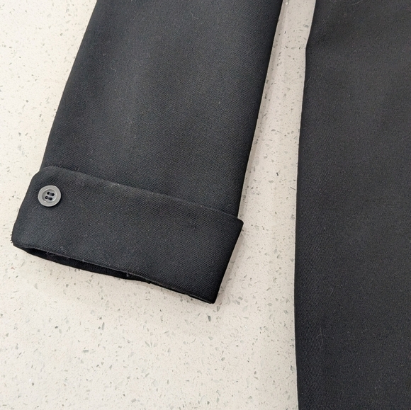 Talbots Pure Wool Black Button Long Suits Jacket Coat Collared Blazer Pockets 14 - Picture 9 of 12